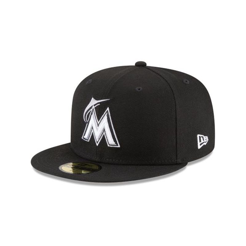 MLB Miami Marlins Basic 59Fifty Fitted (VFD3414) - Black New Era Caps